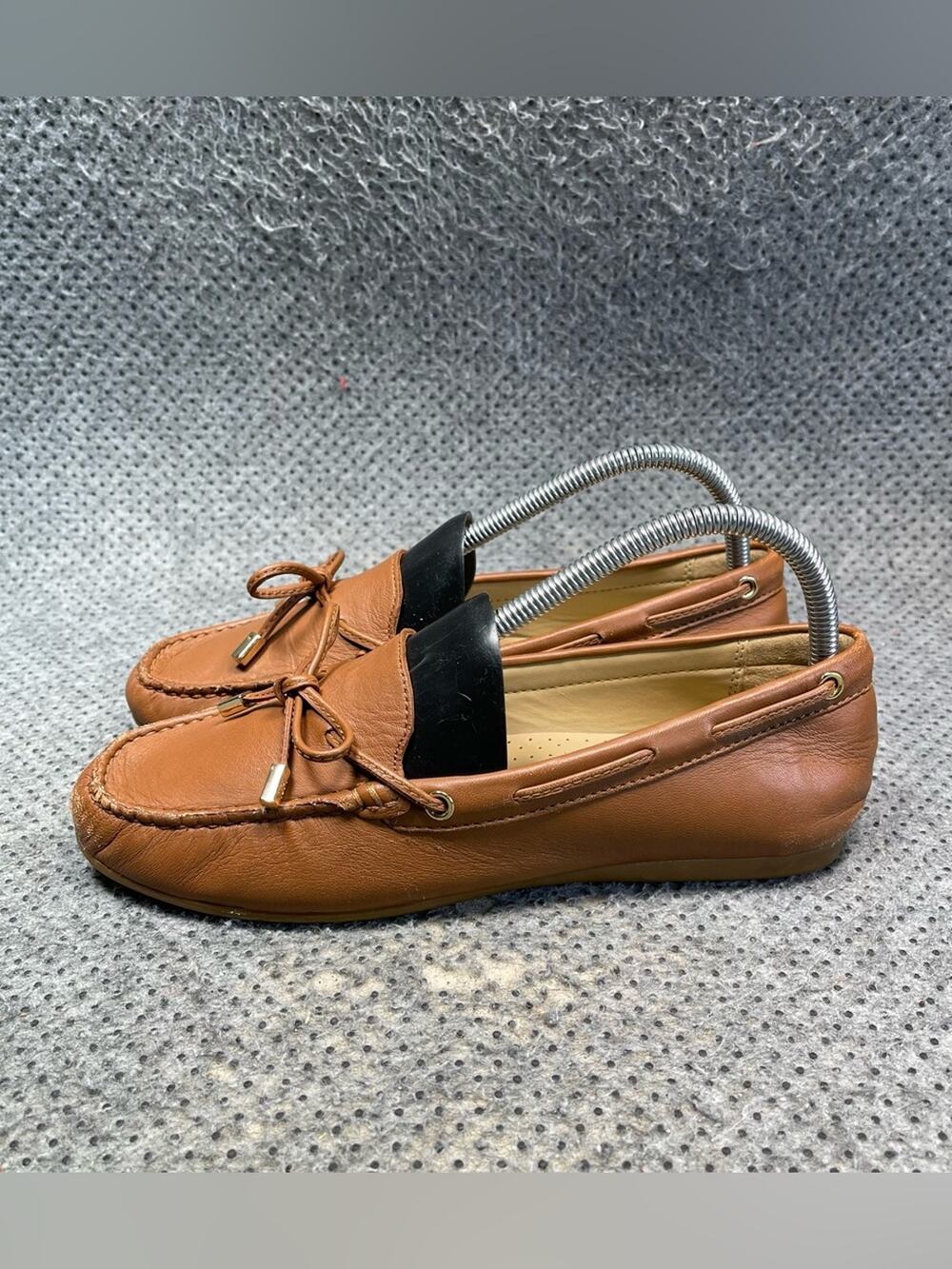 Michael Kors Sutton Brown Leather Loafers Size 8 Womens